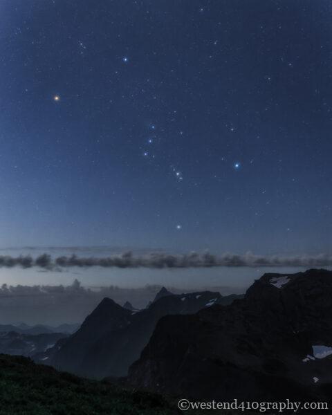 特徴的な星座を入れた星の写真